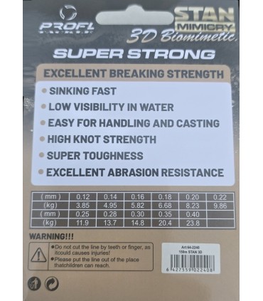 MONOFILAMENT STAN 3D BIOMIMETIC 1200M