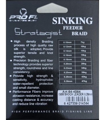 SHOCK LEADER STRATEGIST SINKING FEEDER PE8X 150M