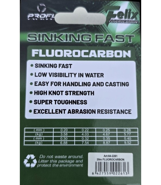 MONOFILAMENT FELIX FLUOROCARBON 20M