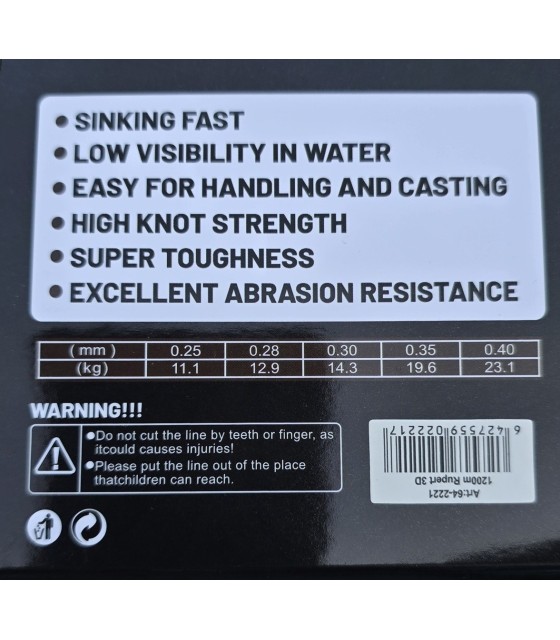 MONOFILAMENT RUPERT 3D BIOMOMETIC 1200M