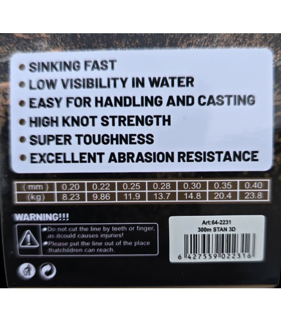 MONOFILAMENT STAN 3D BIOMIMETIC 300M