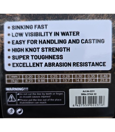 MONOFILAMENT STAN 3D BIOMIMETIC 300M