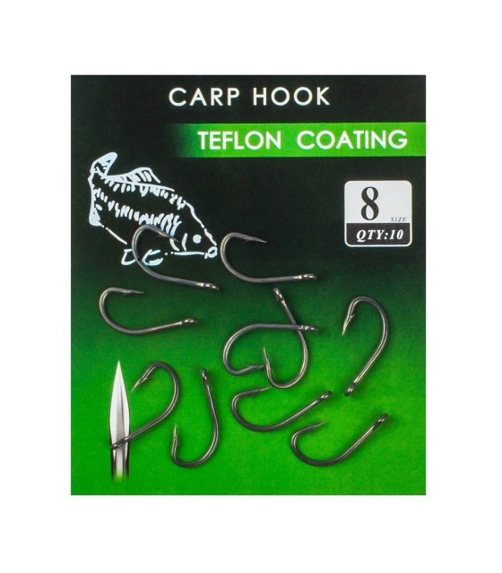 CARLIGE  CARP HOOKS TEFLON FL