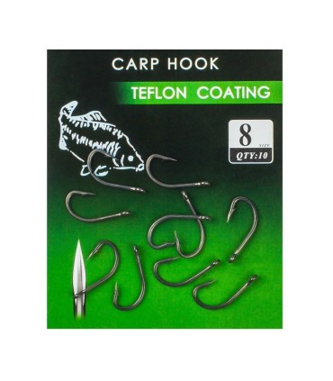 CARLIGE  CARP HOOKS TEFLON FL