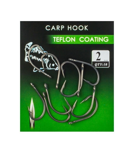CARLIGE  CARP HOOKS TEFLON FL