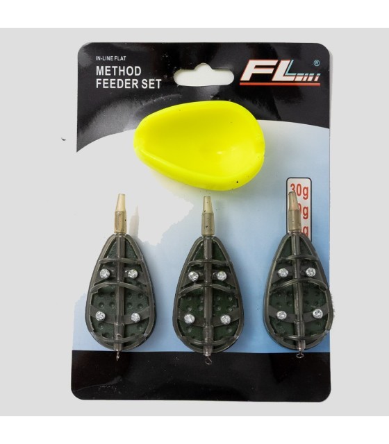 SET MOMITOARE FL METHOD FEEDER INLINE 3+1(30g,40g,50g) +MATRITA - 6025