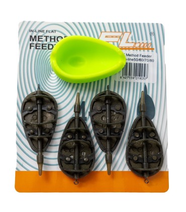 SET MOMITOARE FL METHOD FEEDER FLAT INLINE 4+1(50g,60g,70g,80g) + MATRITA - 19057