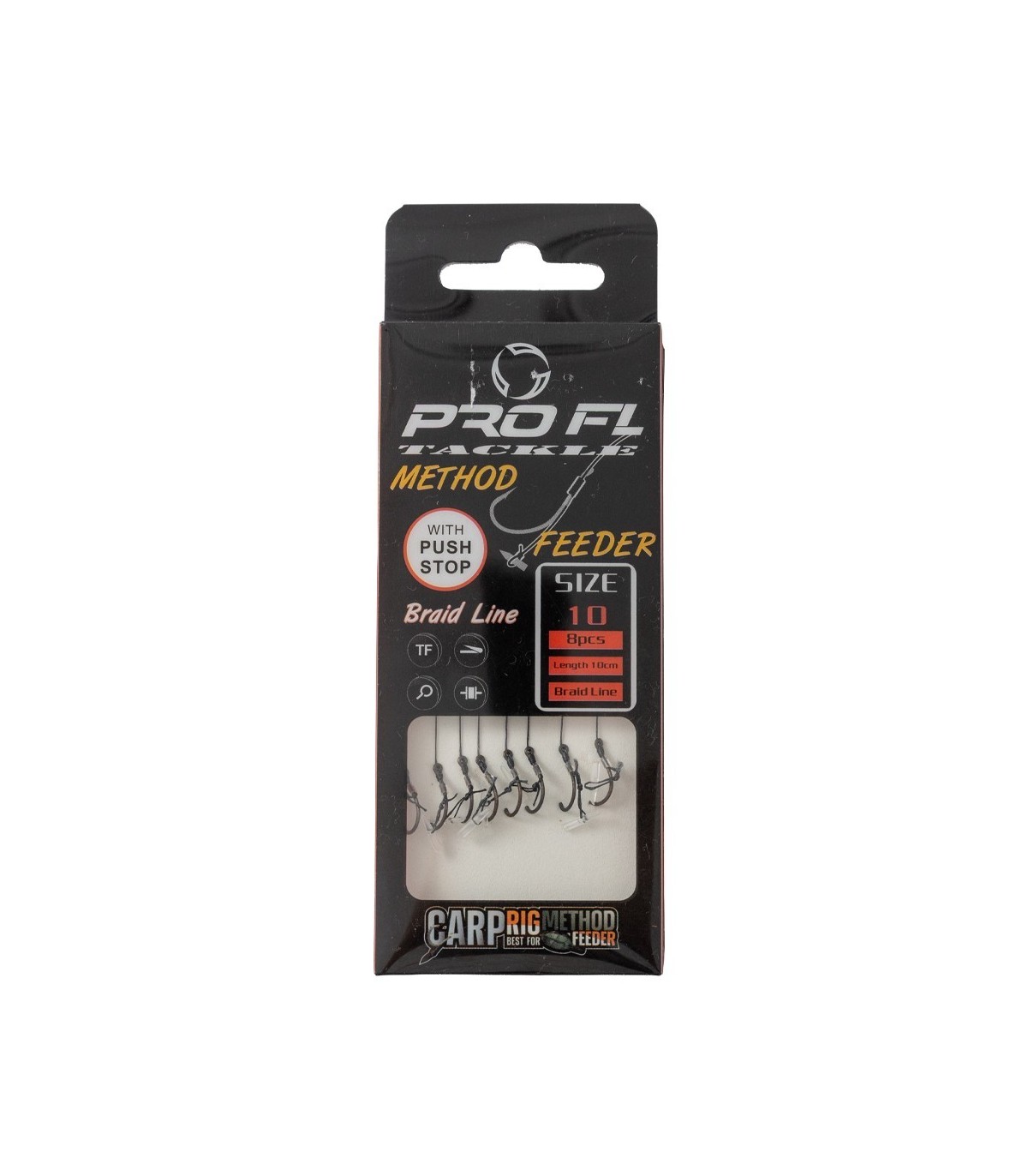 SET 8 CARLIGE LEGATE POWER FEEDER RIG BARBED WITH PUSH STOP