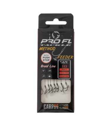 SET 8 CARLIGE LEGATE POWER FEEDER RIG BARBED WITH PUSH STOP