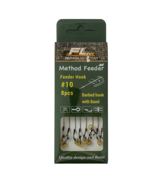 SET 8 CARLIGE LEGATE FEEDER HOOK BARBED WITH BAND