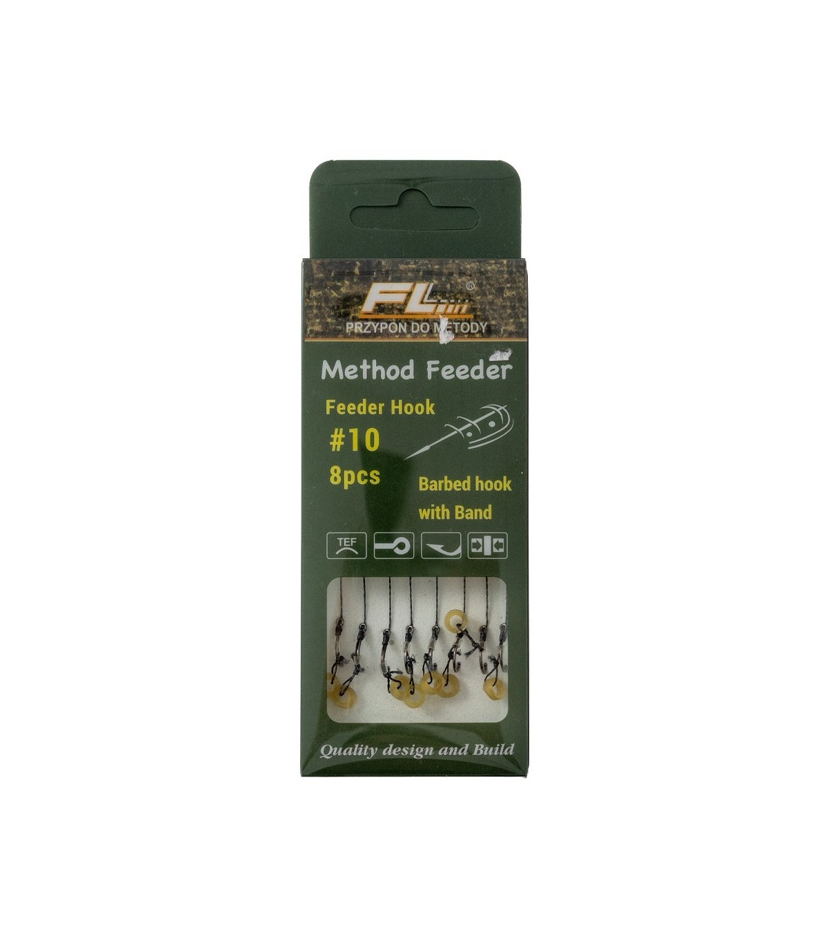 SET 8 CARLIGE LEGATE FEEDER HOOK BARBED WITH BAND