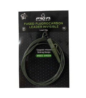 LEADER FLUOROCARBON INVIZIBIL PROFL CU LEAD CLIP – 1 M, 30 LBS