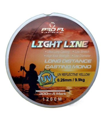 MONOFILAMENT PROFL LIGHT LINE- LONG DISTANCE YELLOW 1200M