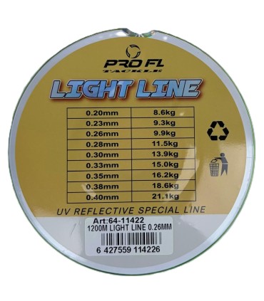 MONOFILAMENT PROFL LIGHT LINE- LONG DISTANCE YELLOW 1200M