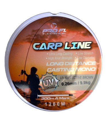 MONOFILAMENT PROFL CARP LINE- LONG DISTANCE BROWN  1200M